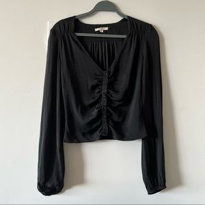 Black satin blouse